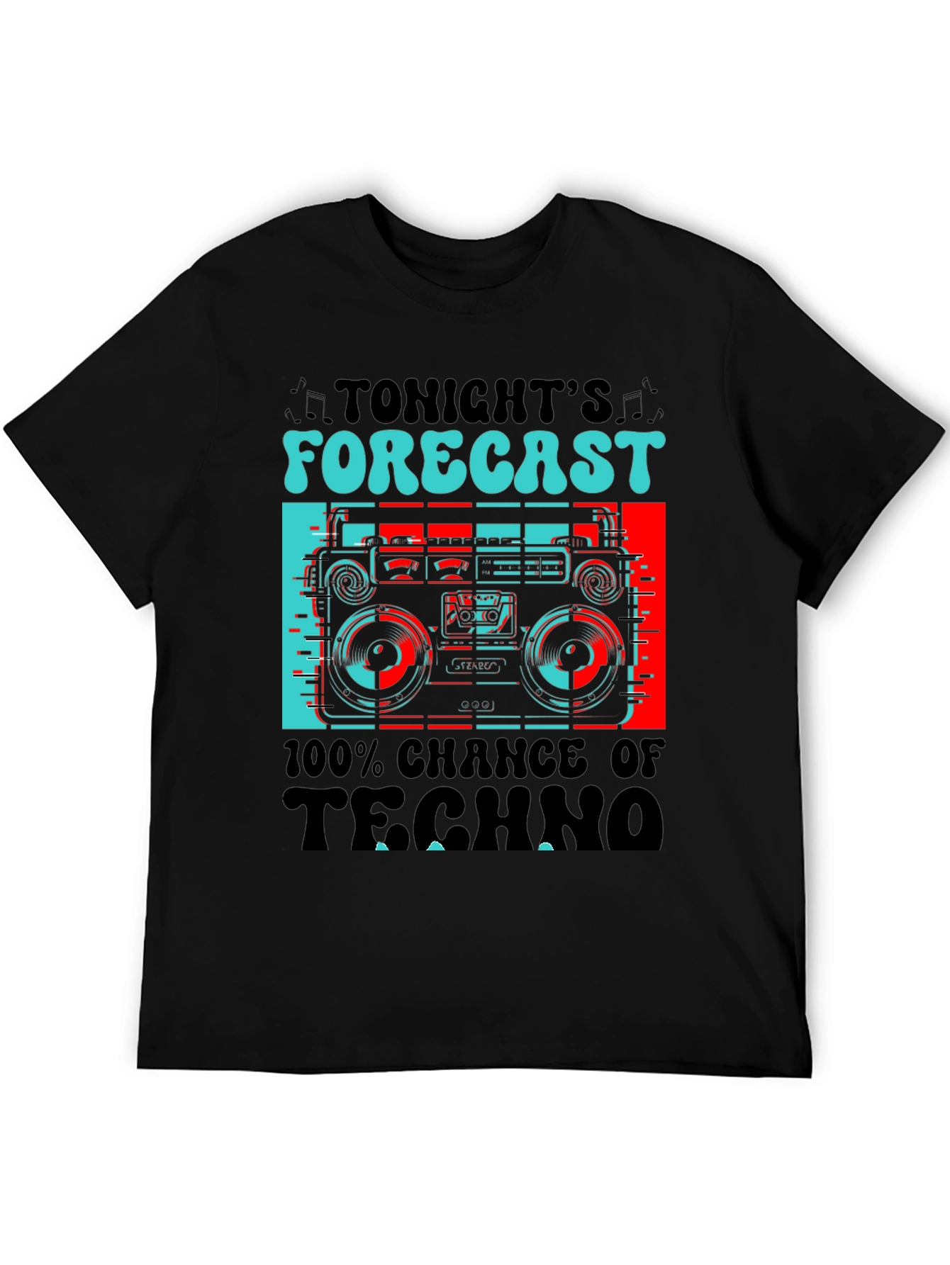 Tonights Forecast Techno Black T-Shirt