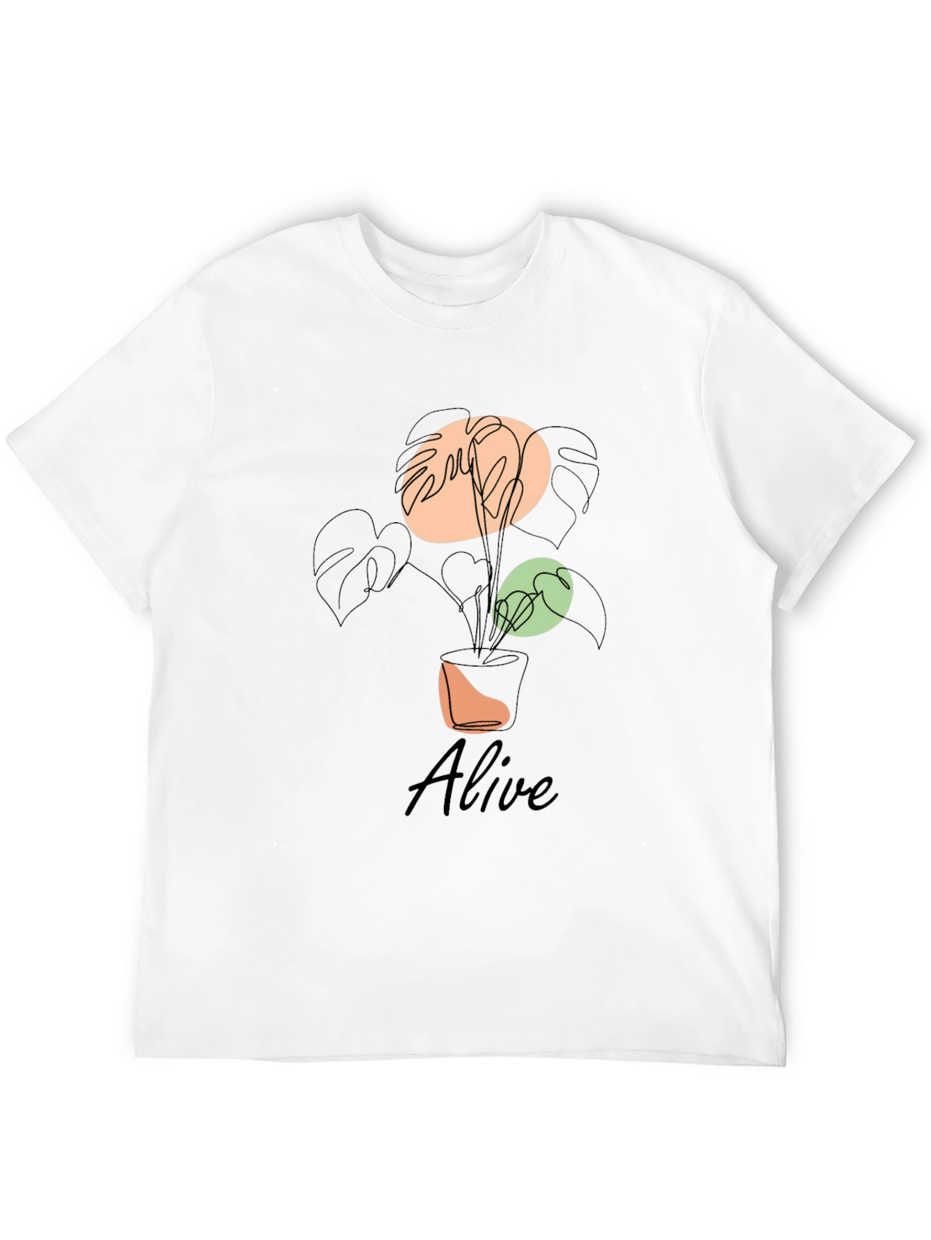 Alive Plant Graphic Tee - Black Cotton T-Shirt