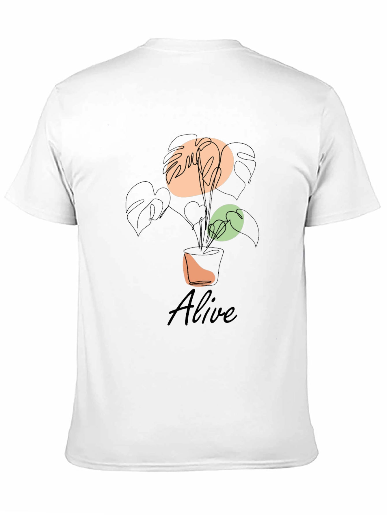 Alive Plant Graphic Tee - Black Cotton T-Shirt
