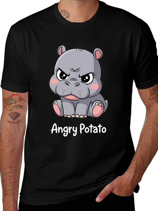 Angry Potato Hippo Graphic T-Shirt