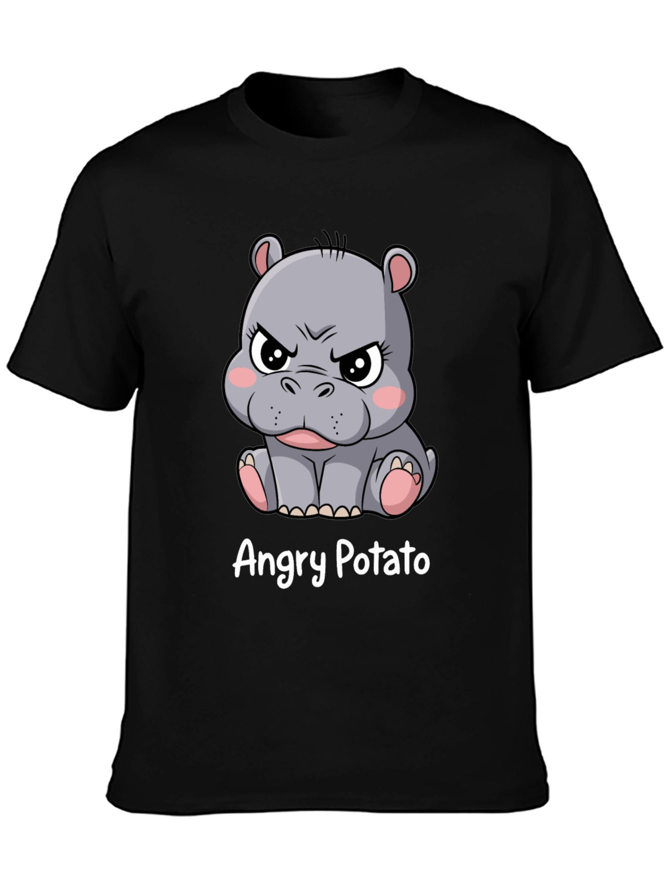 Angry Potato Hippo Graphic T-Shirt