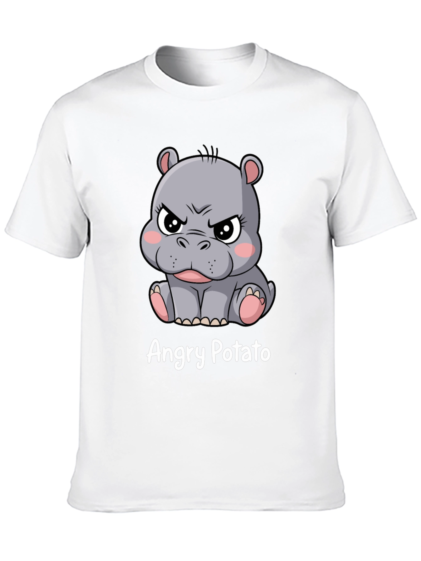 Angry Potato Hippo Graphic T-Shirt