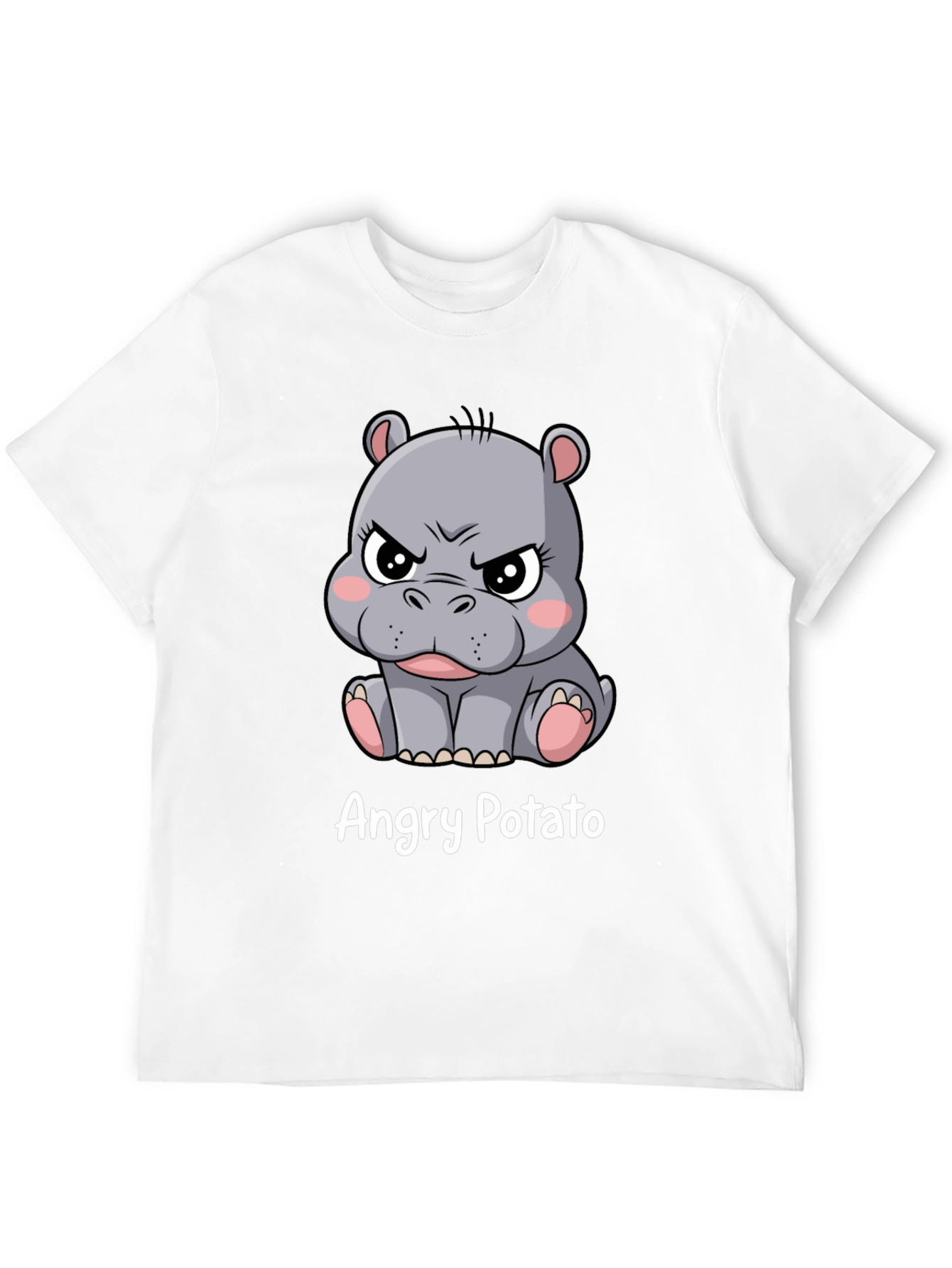 Angry Potato Hippo Graphic T-Shirt