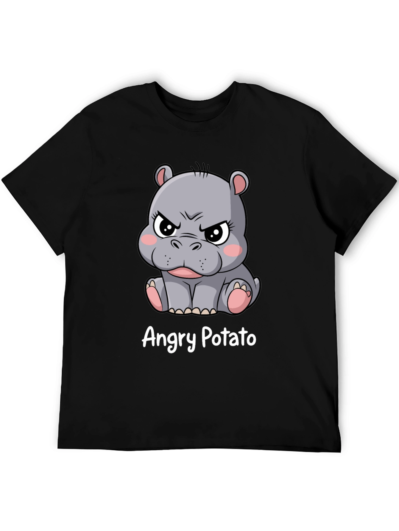 Angry Potato Hippo Graphic T-Shirt