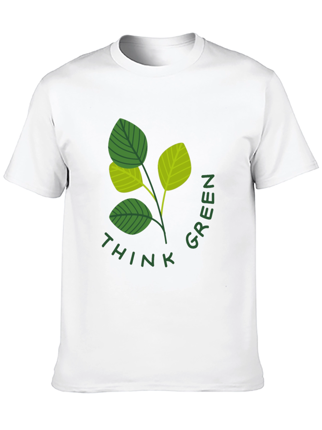 Think Green Leaf Graphic T-Shirt - Eco Friendly Design