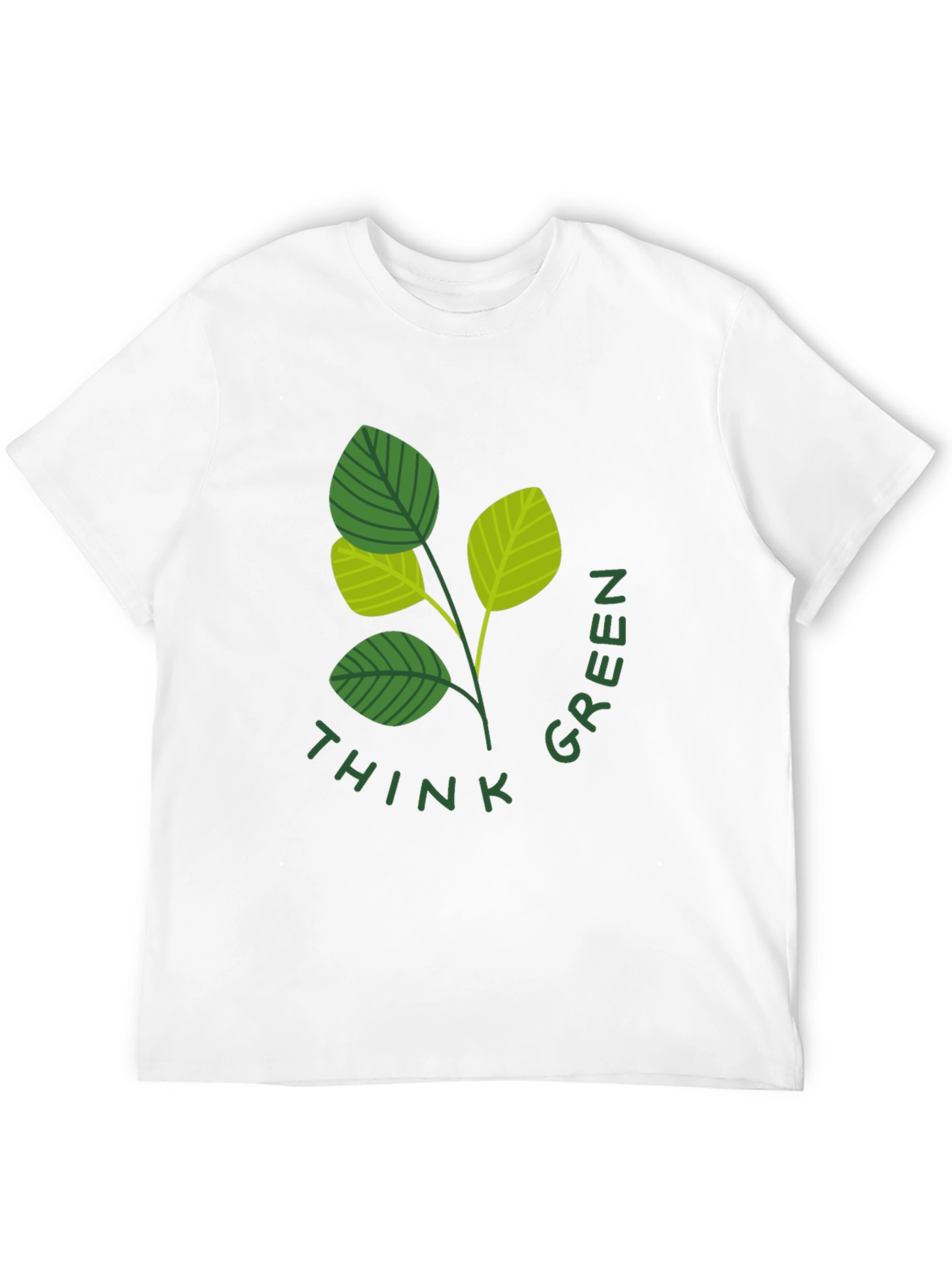 Think Green Leaf Graphic T-Shirt - Eco Friendly Design