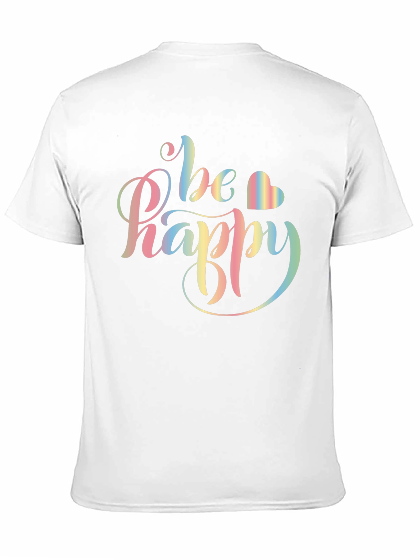 Be Happy Rainbow Graphic T-Shirt