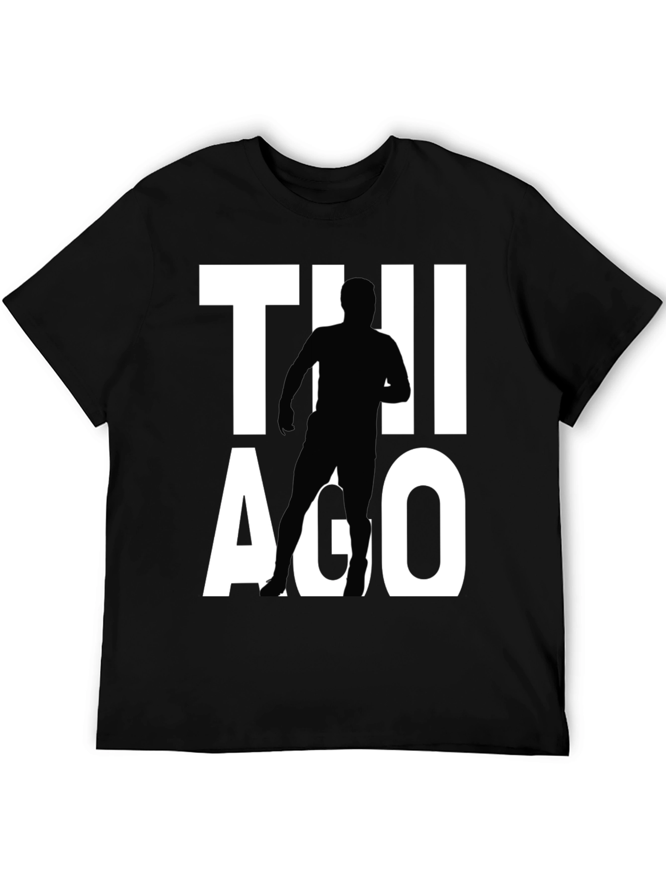 Thiago Silhouette Graphic Tee - Black Cotton T-Shirt