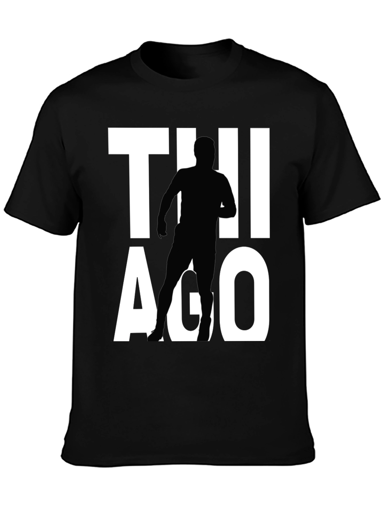Thiago Silhouette Graphic Tee - Black Cotton T-Shirt