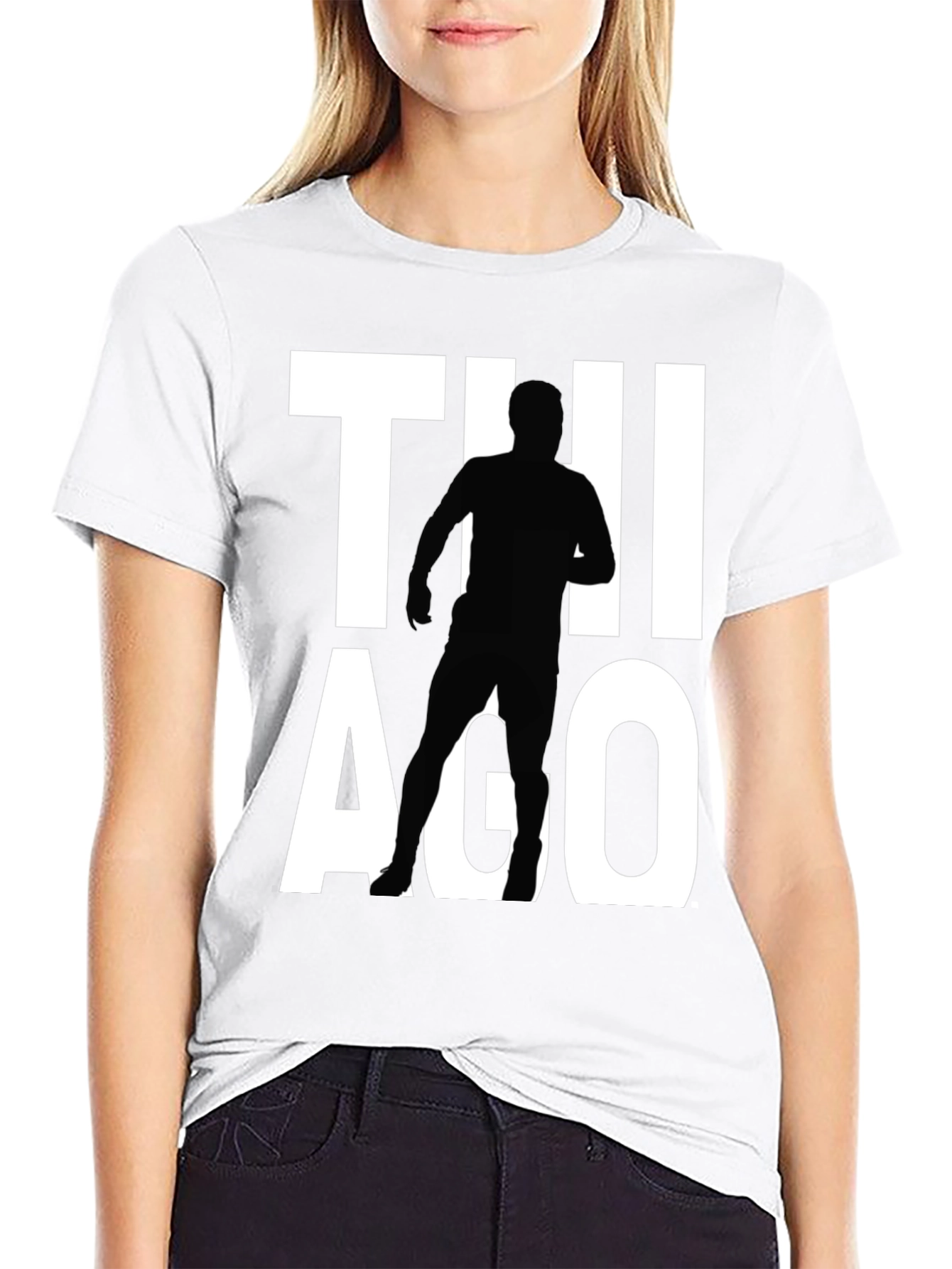 Thiago Silhouette Graphic Tee - Black Cotton T-Shirt