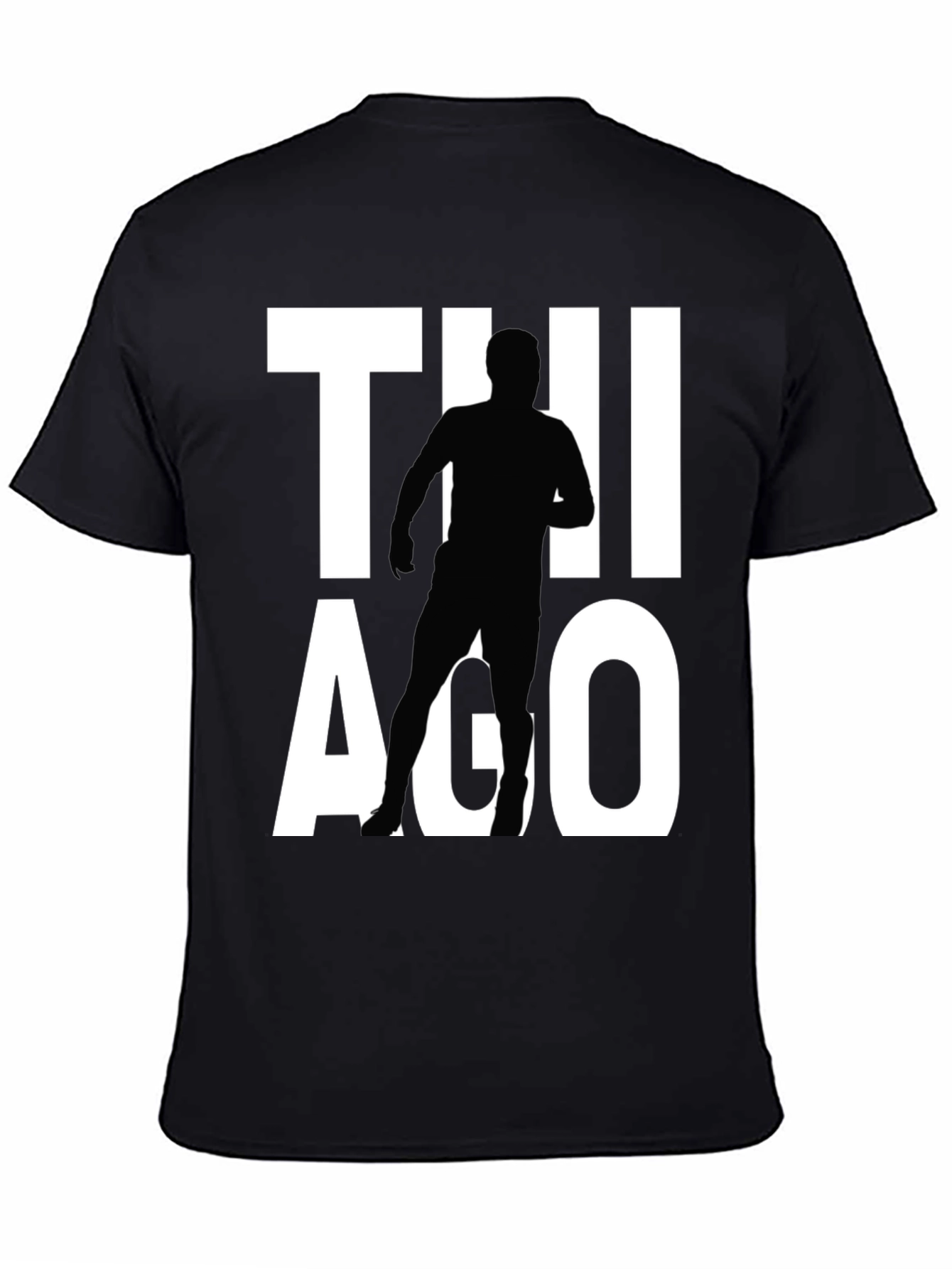 Thiago Silhouette Graphic Tee - Black Cotton T-Shirt