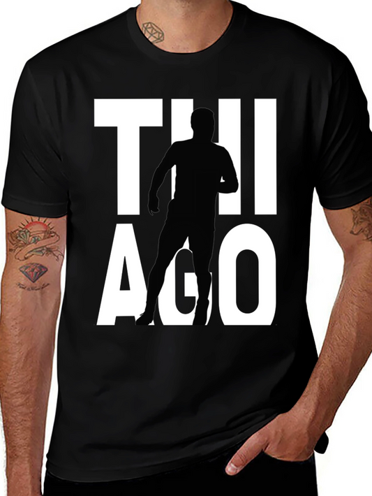 Thiago Silhouette Graphic Tee - Black Cotton T-Shirt