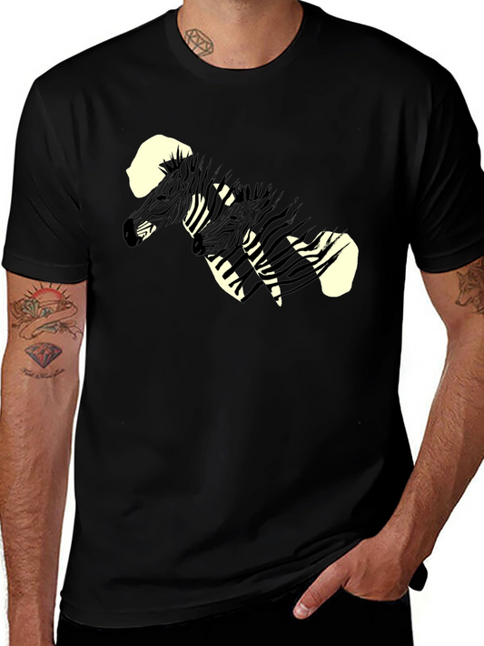 Zebra Graphic Print Black Tee