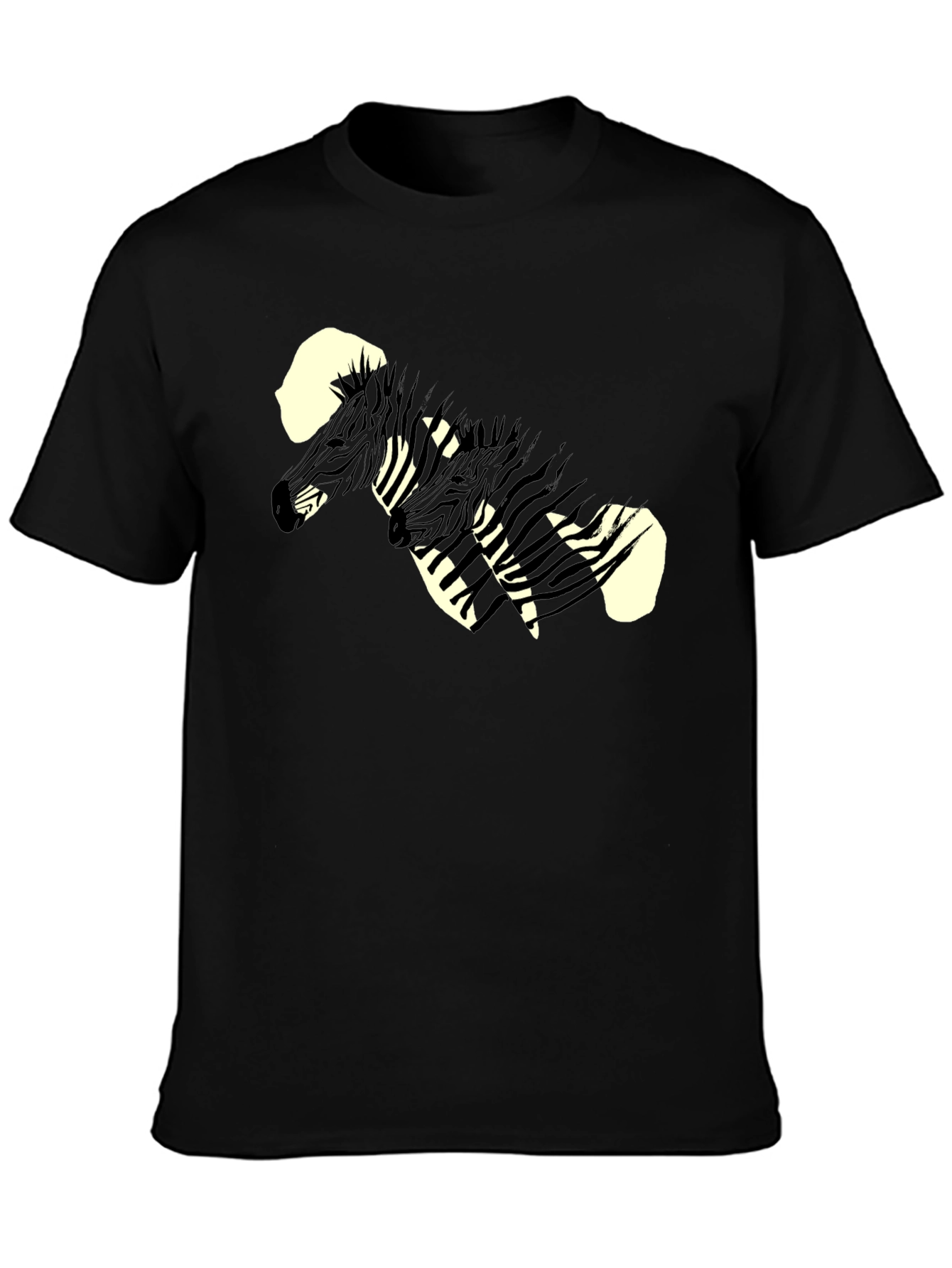Zebra Graphic Print Black Tee