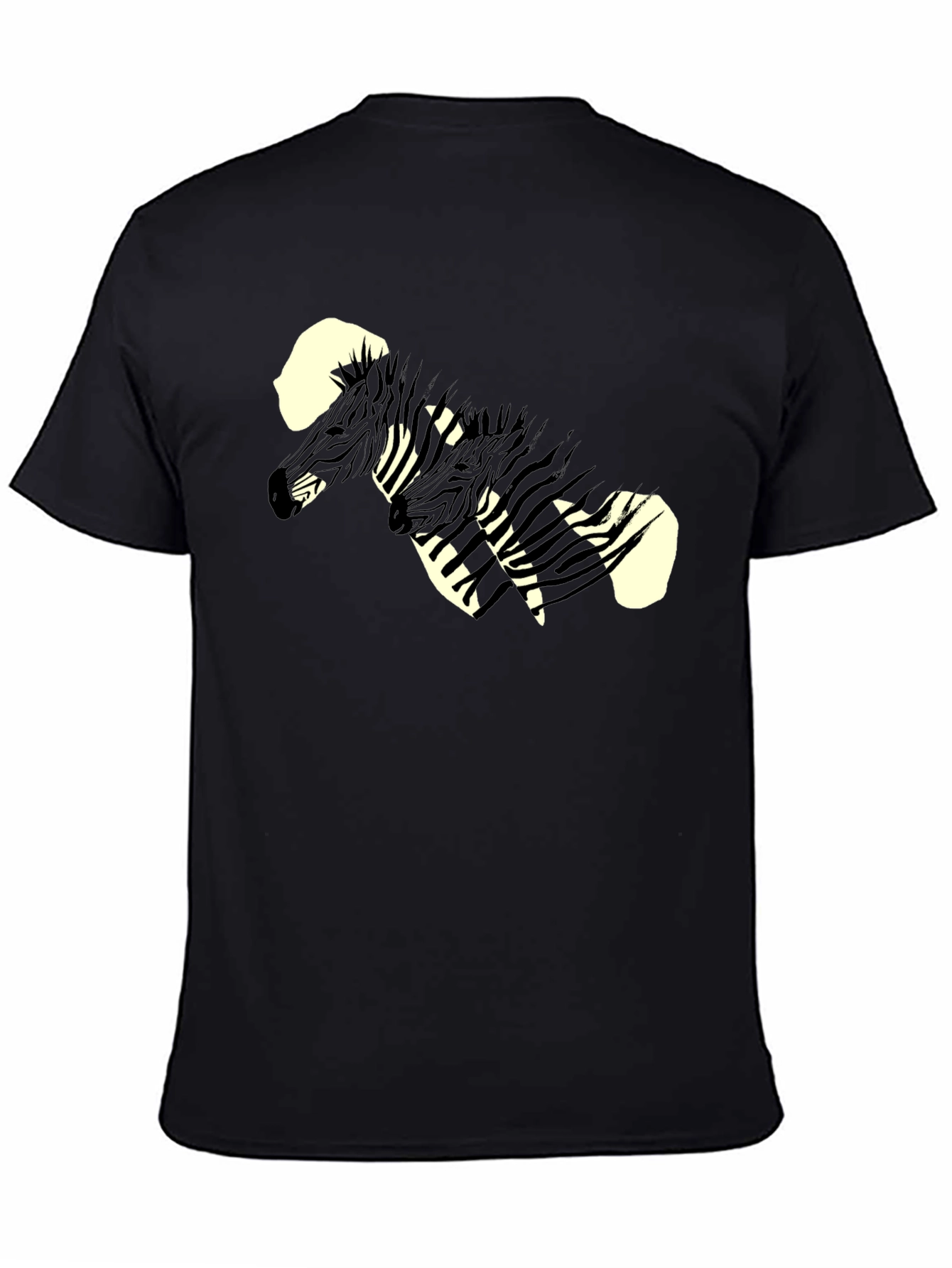 Zebra Graphic Print Black Tee