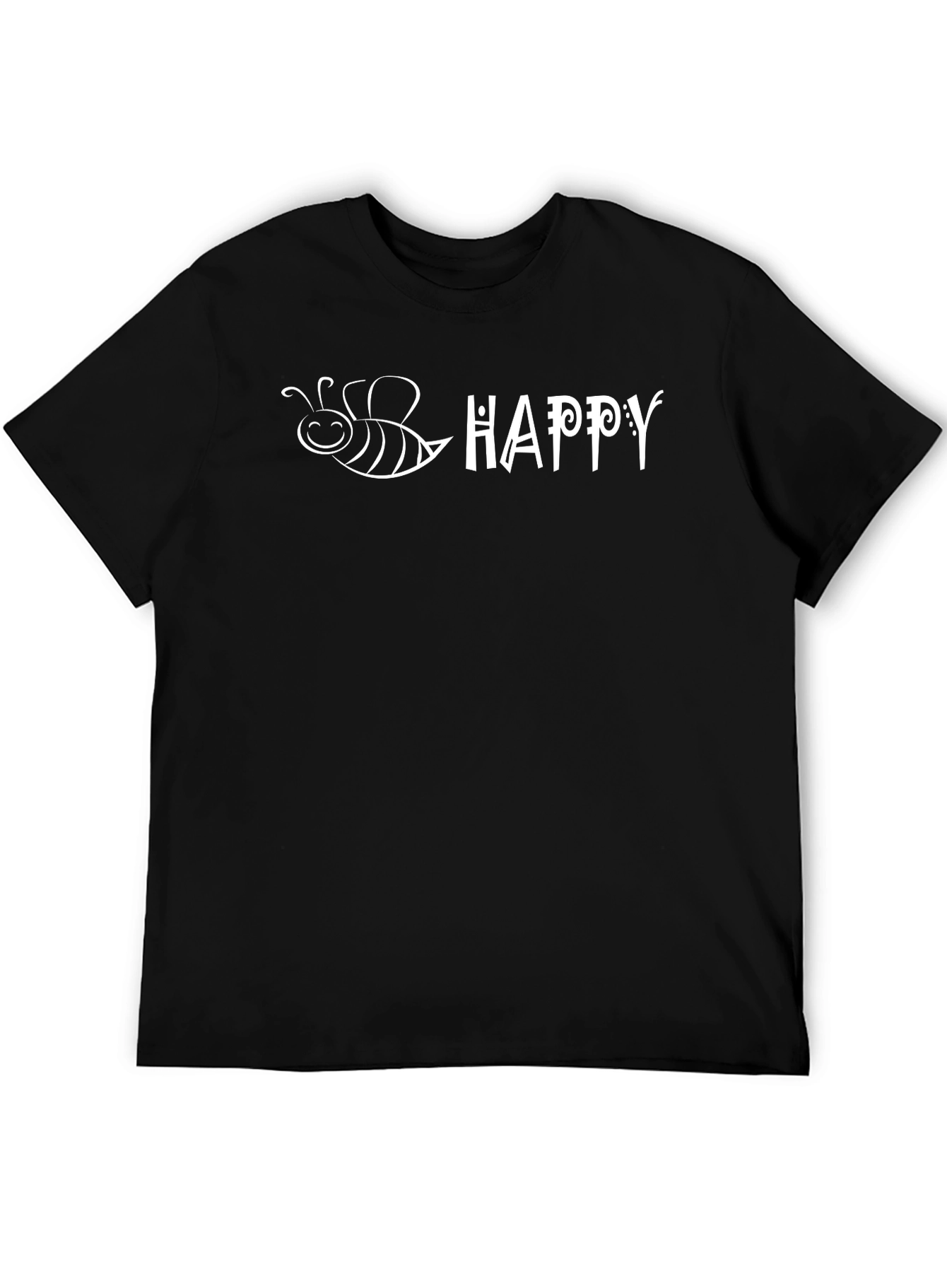 Bee Happy Graphic T-Shirt - Unisex Casual Tee