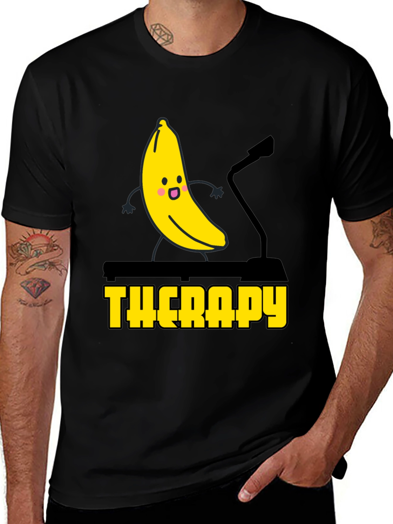 Banana Therapy Graphic Tee - Black