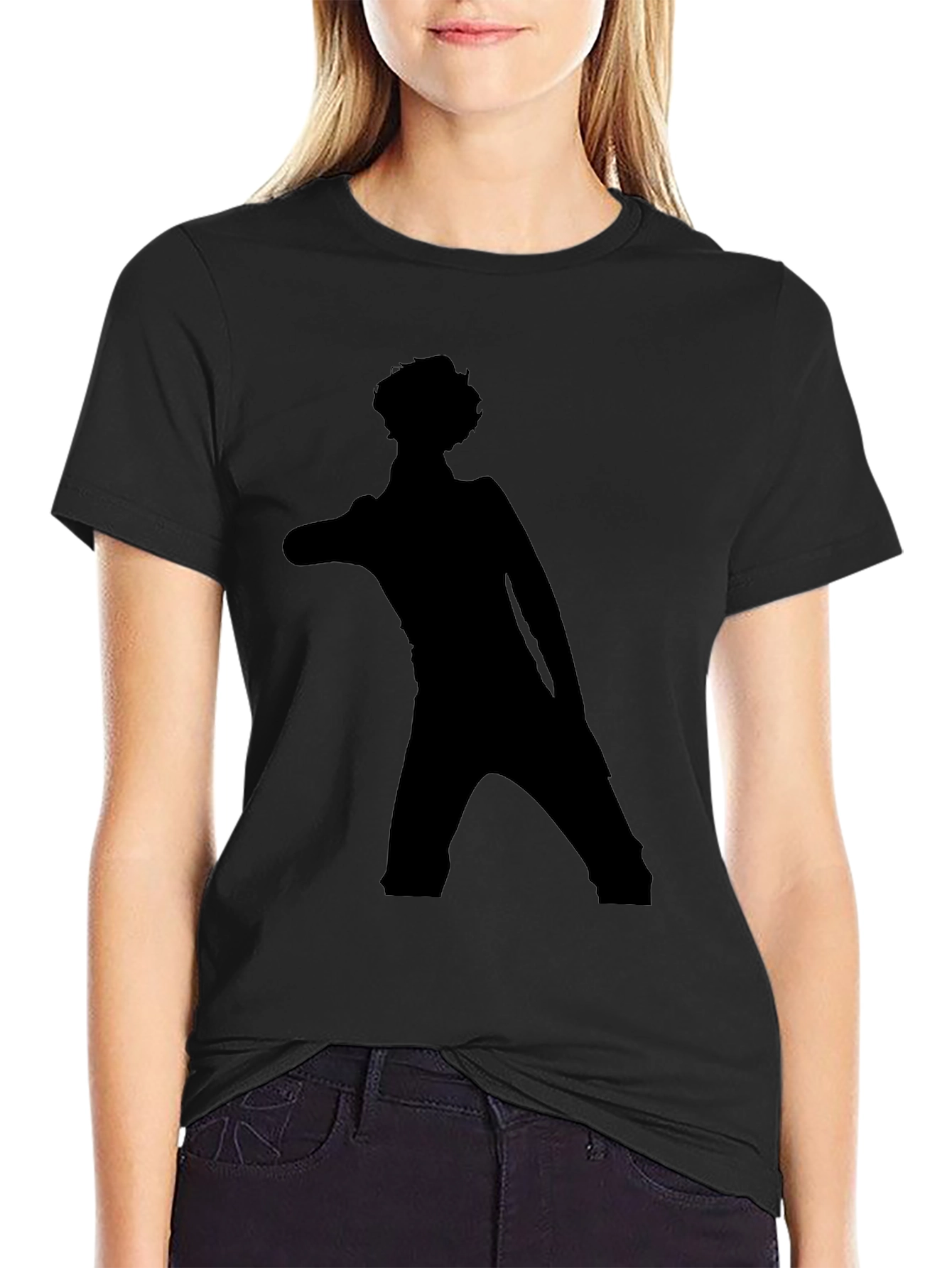 Stylish Black T-Shirt with Silhouette Graphic