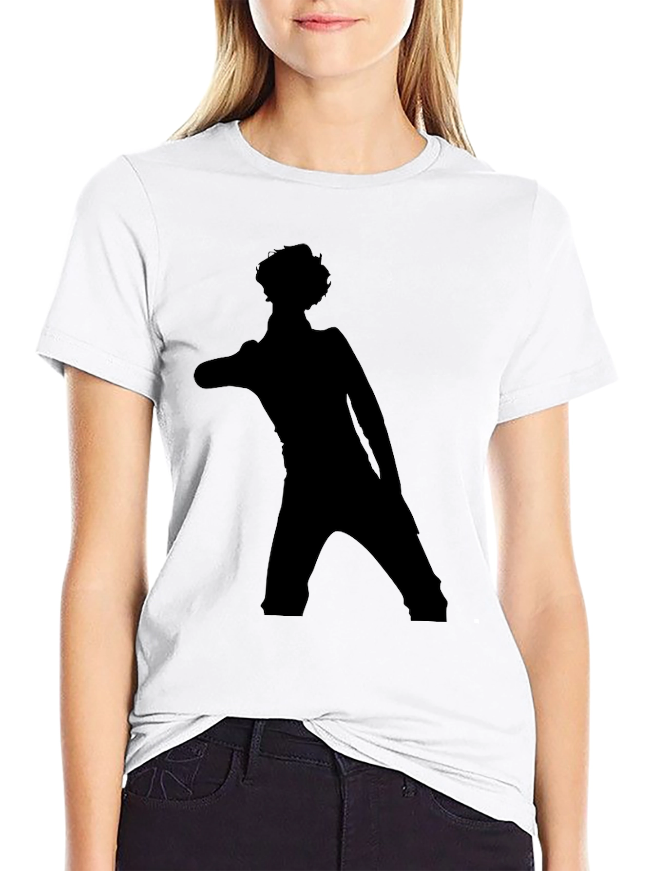 Stylish Black T-Shirt with Silhouette Graphic