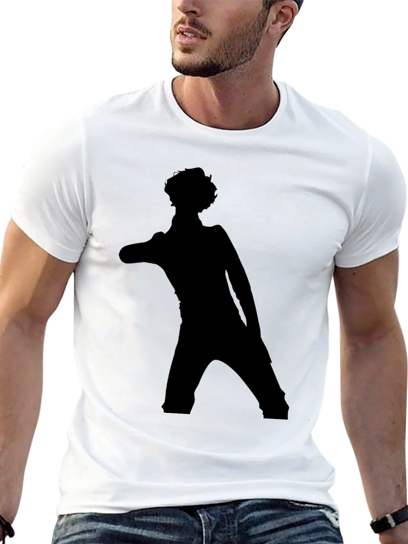Stylish Black T-Shirt with Silhouette Graphic