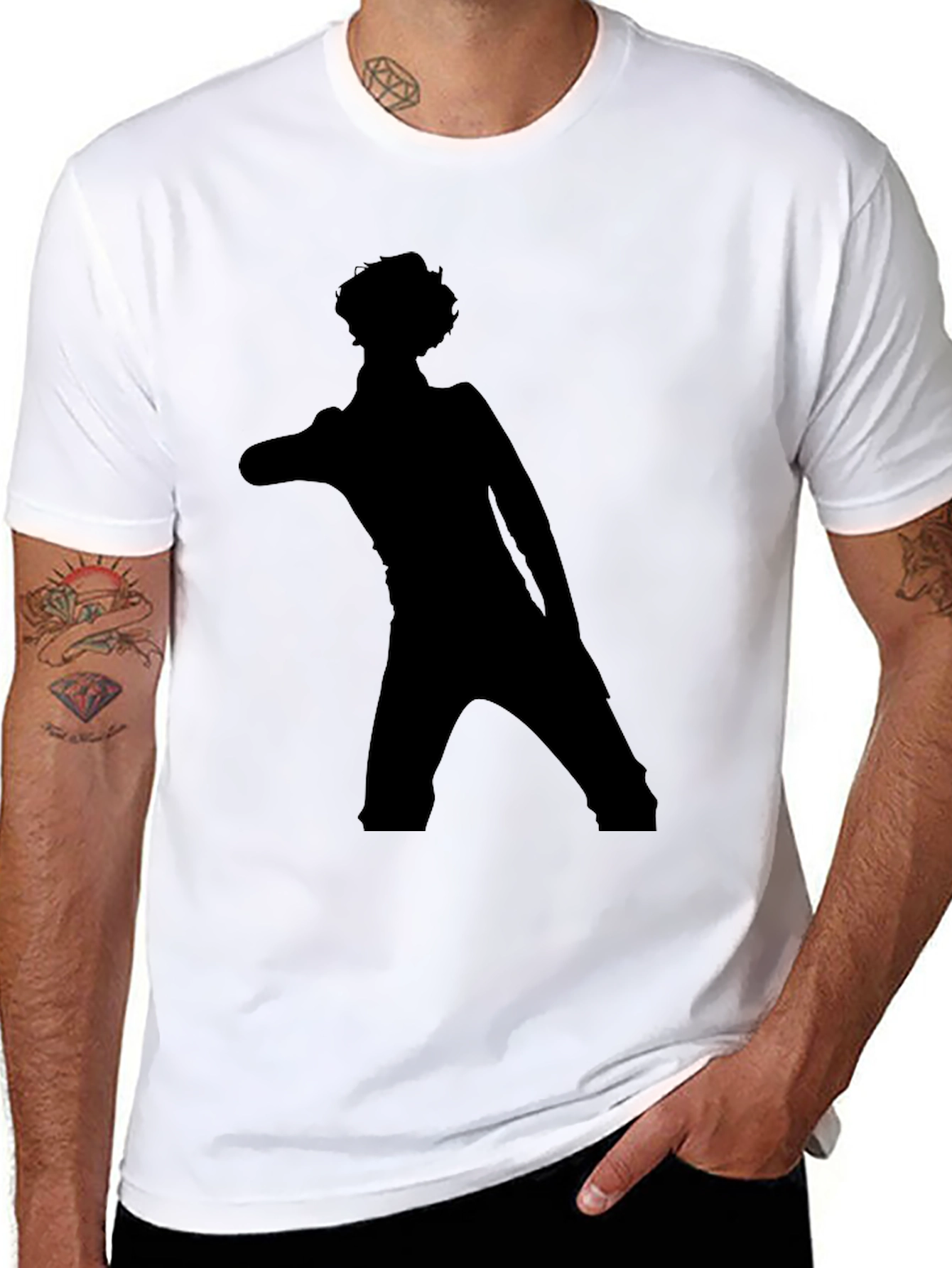 Stylish Black T-Shirt with Silhouette Graphic