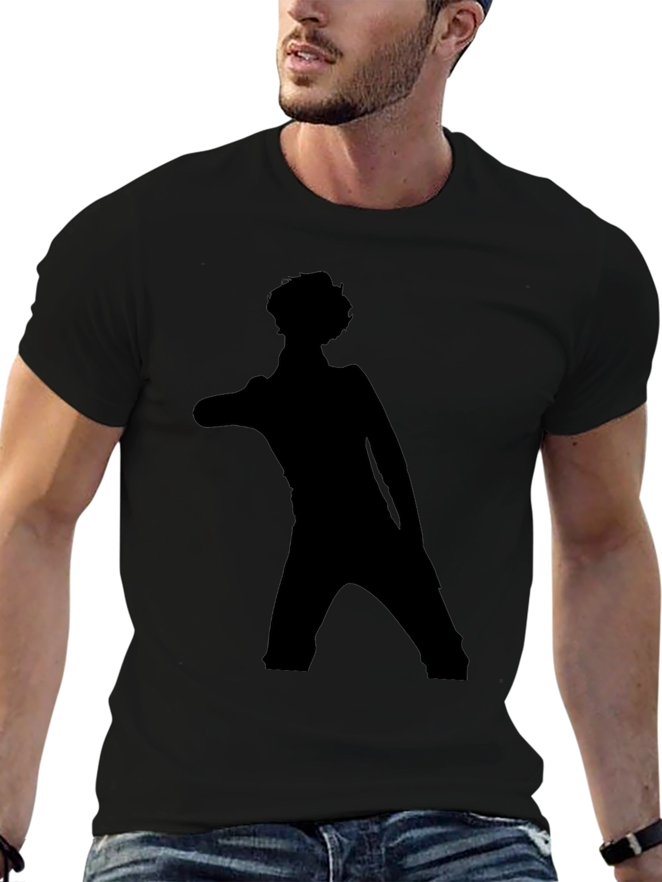 Stylish Black T-Shirt with Silhouette Graphic