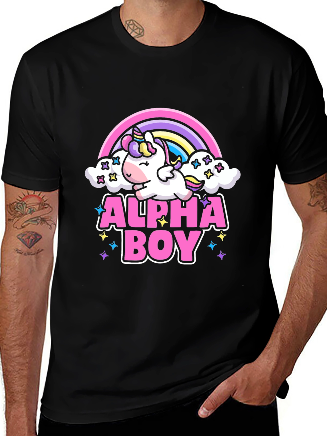 Alpha Boy Unicorn Rainbow T-Shirt
