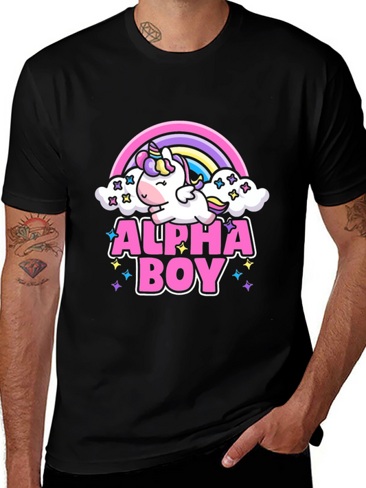 Alpha Boy Unicorn Rainbow T-Shirt