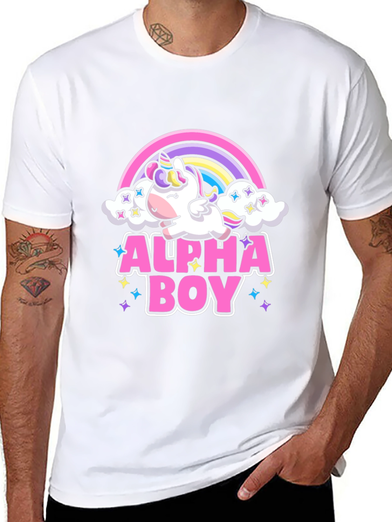 Alpha Boy Unicorn Rainbow T-Shirt