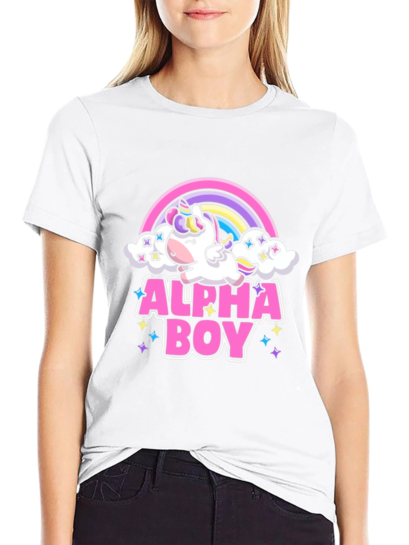 Alpha Boy Unicorn Rainbow T-Shirt