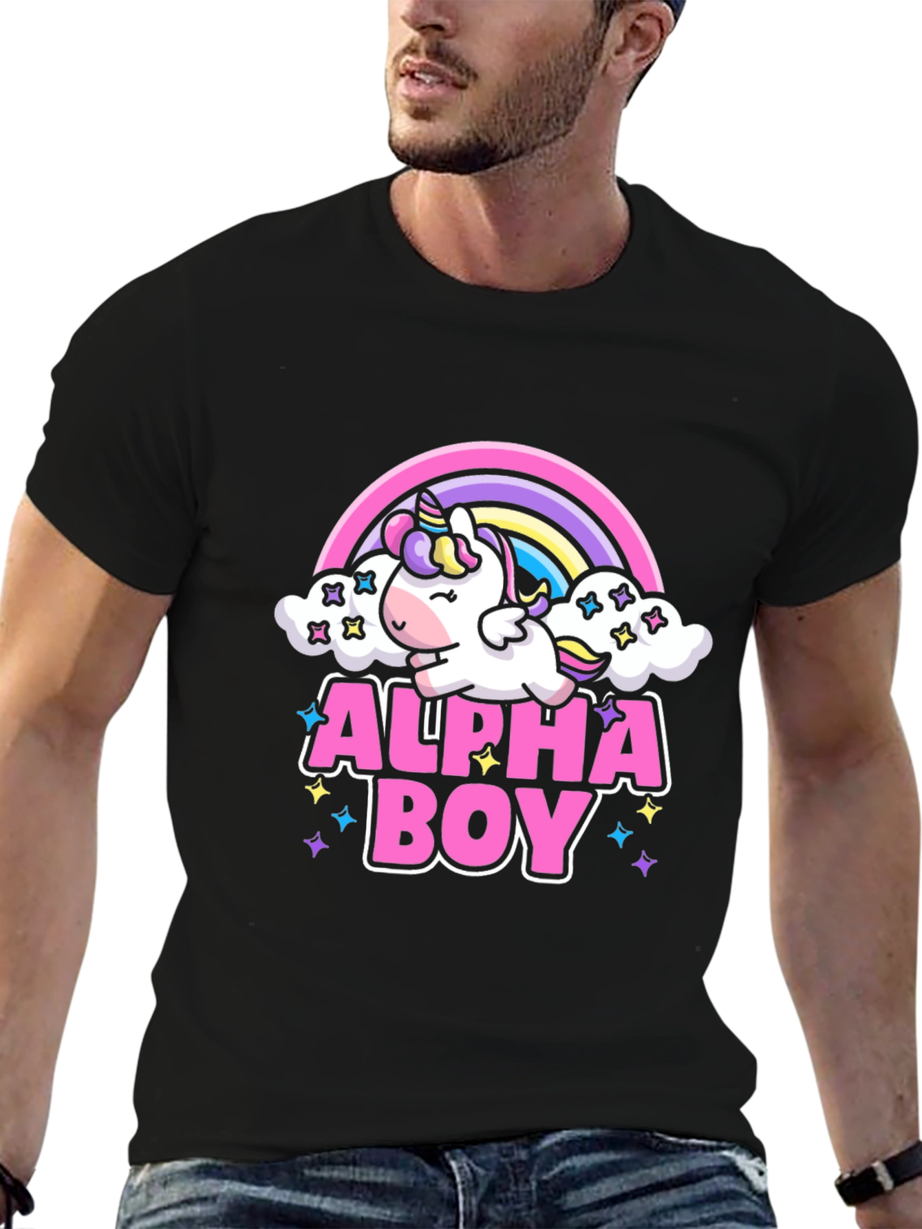 Alpha Boy Unicorn Rainbow T-Shirt