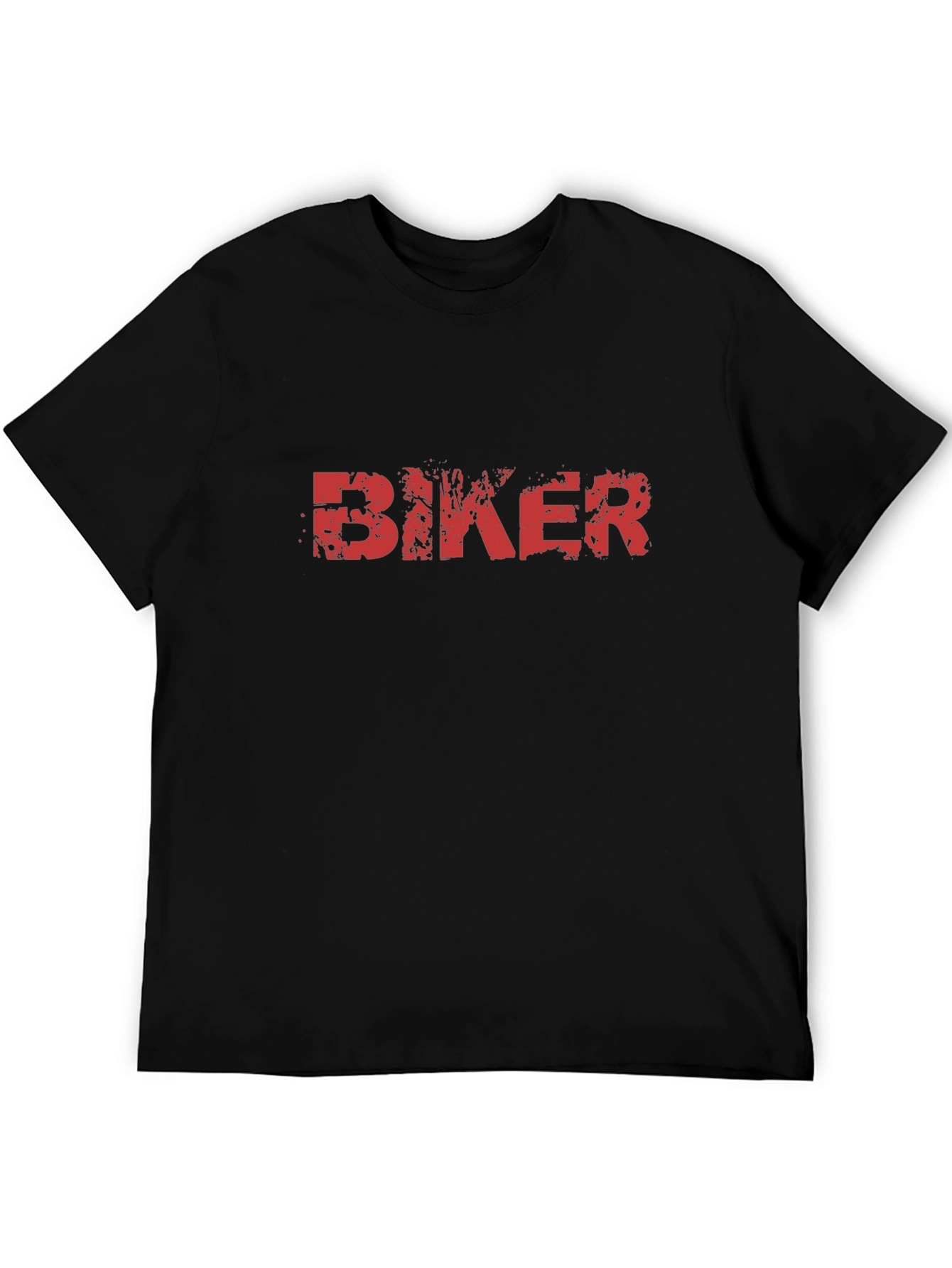 Biker Graphic Tee - Black Cotton T-Shirt