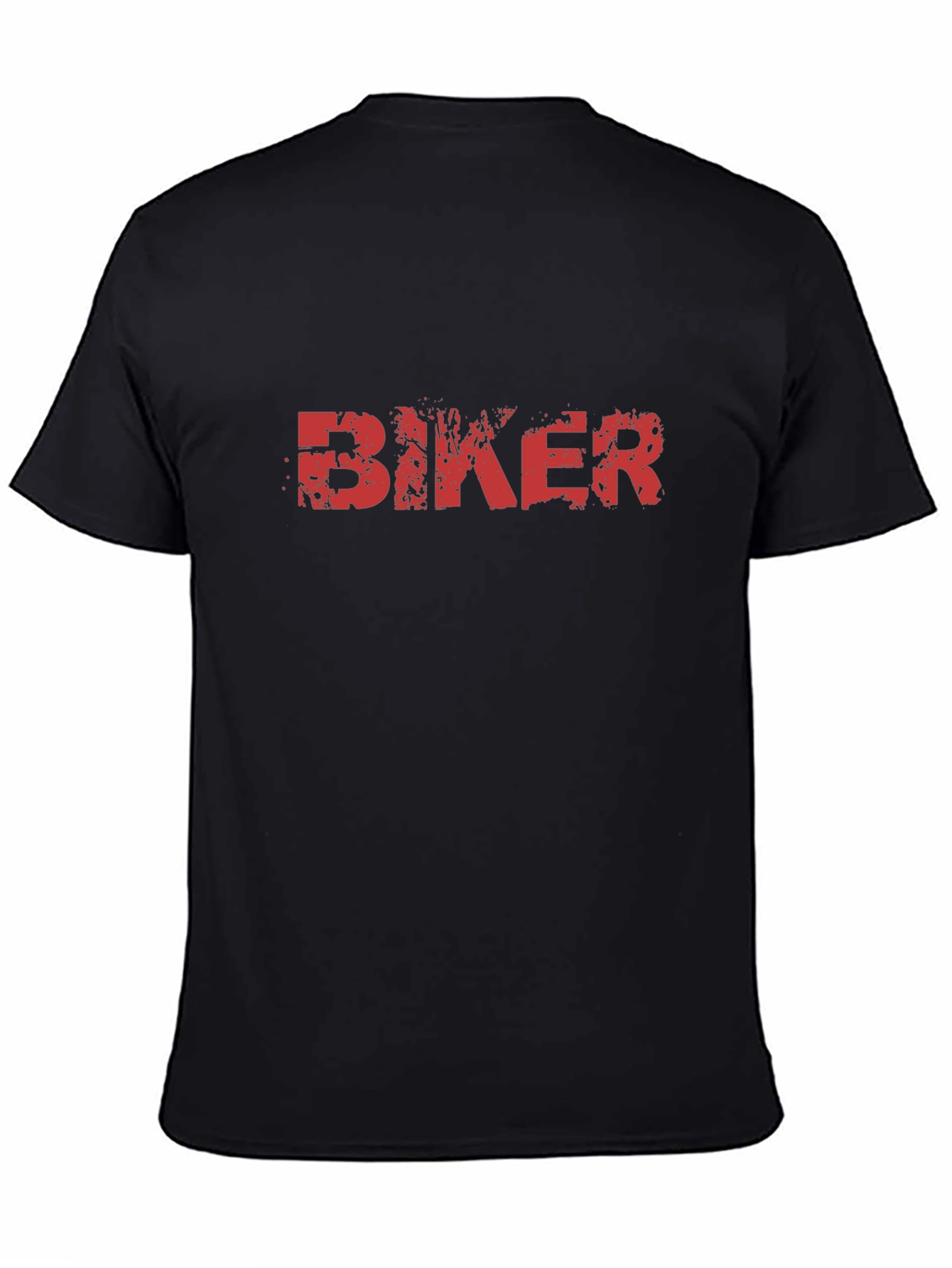 Biker Graphic Tee - Black Cotton T-Shirt