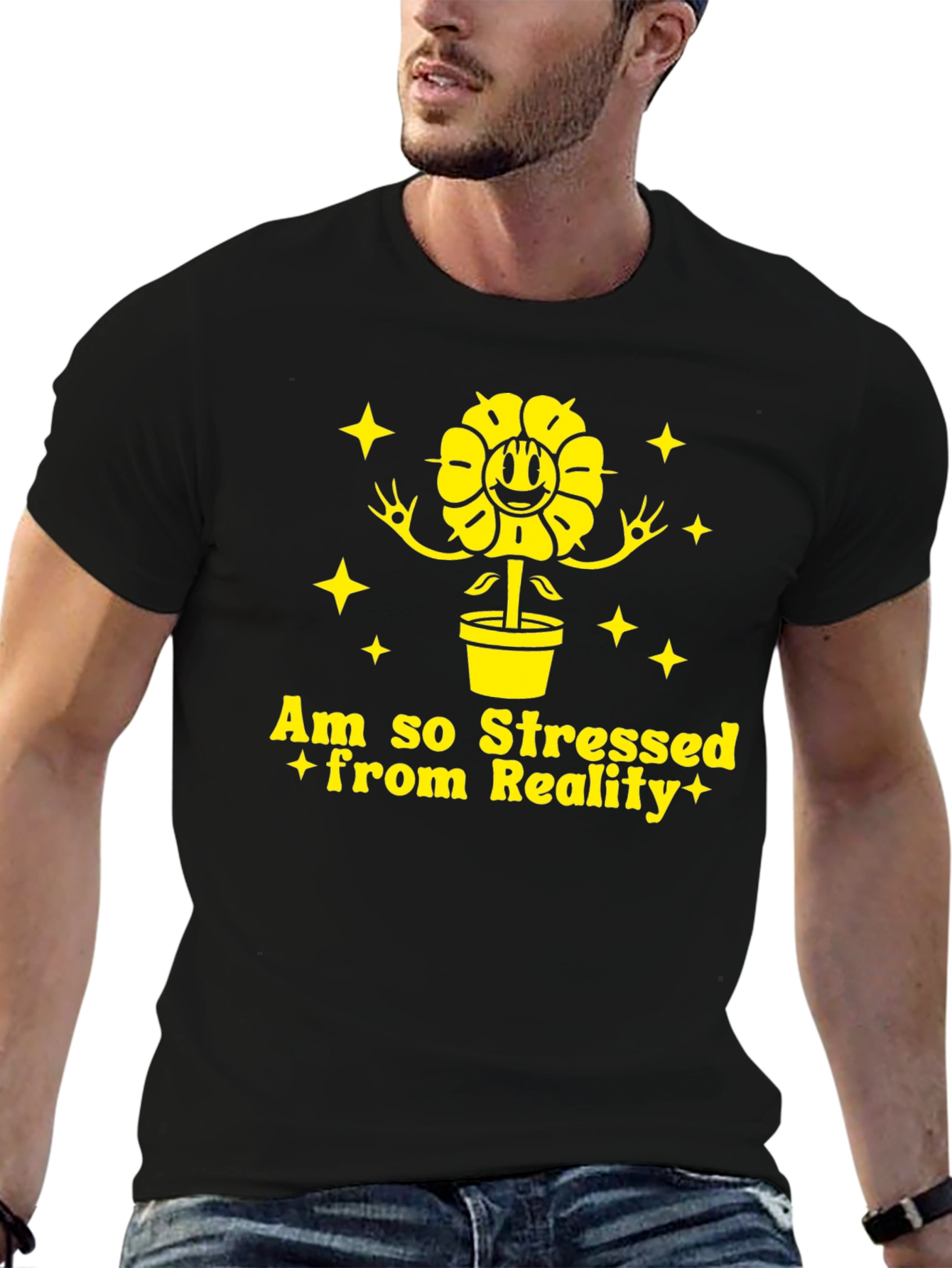 Stressed From Reality Black T-Shirt