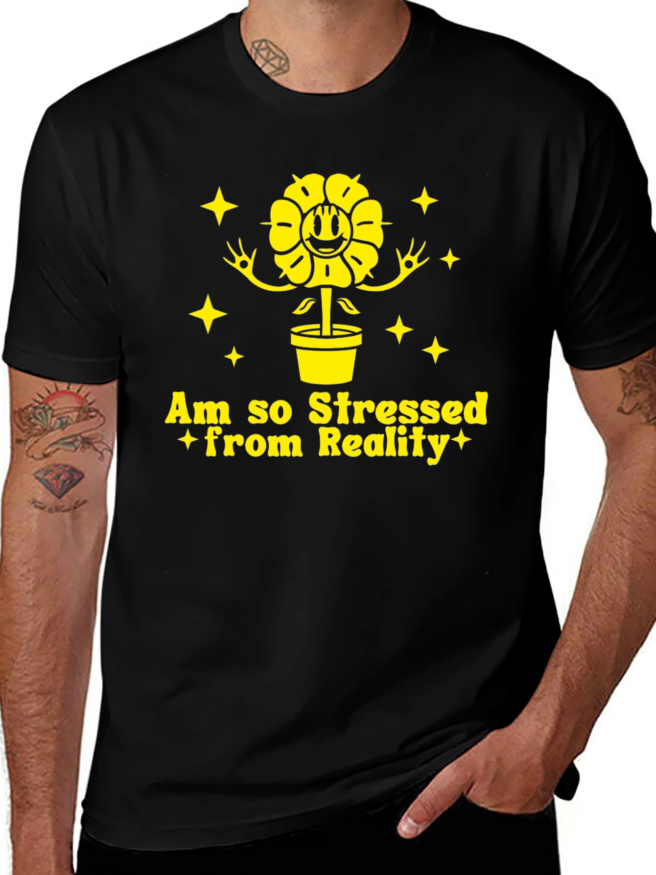 Stressed From Reality Black T-Shirt
