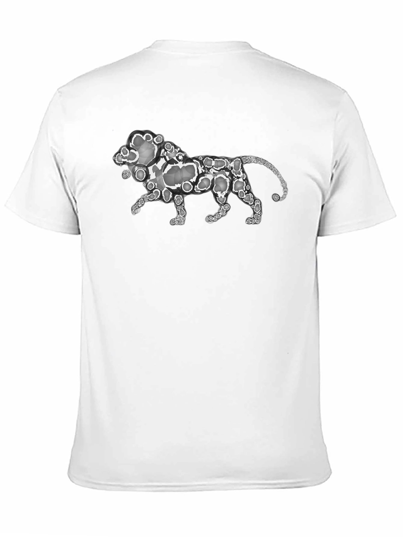 Abstract Lion Print Black T-Shirt