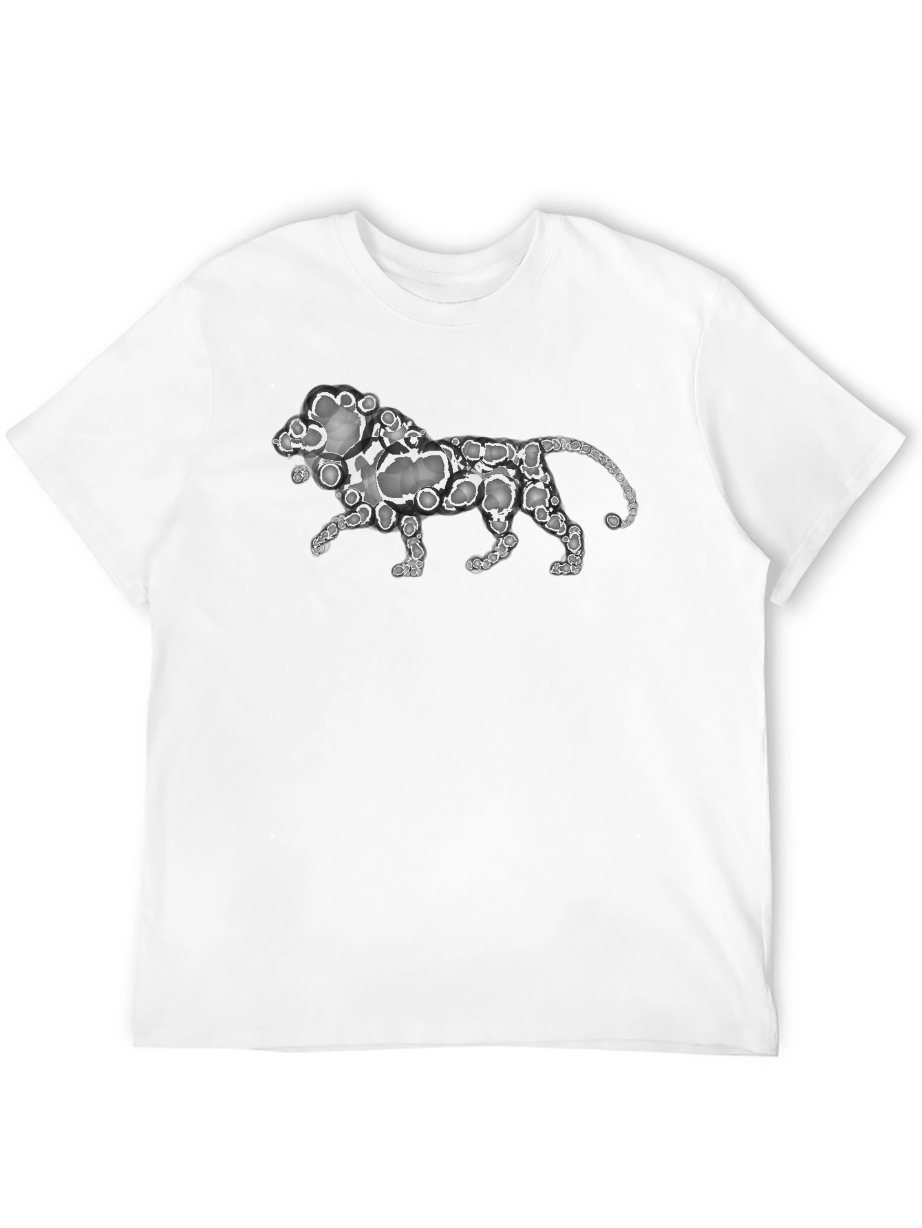 Abstract Lion Print Black T-Shirt