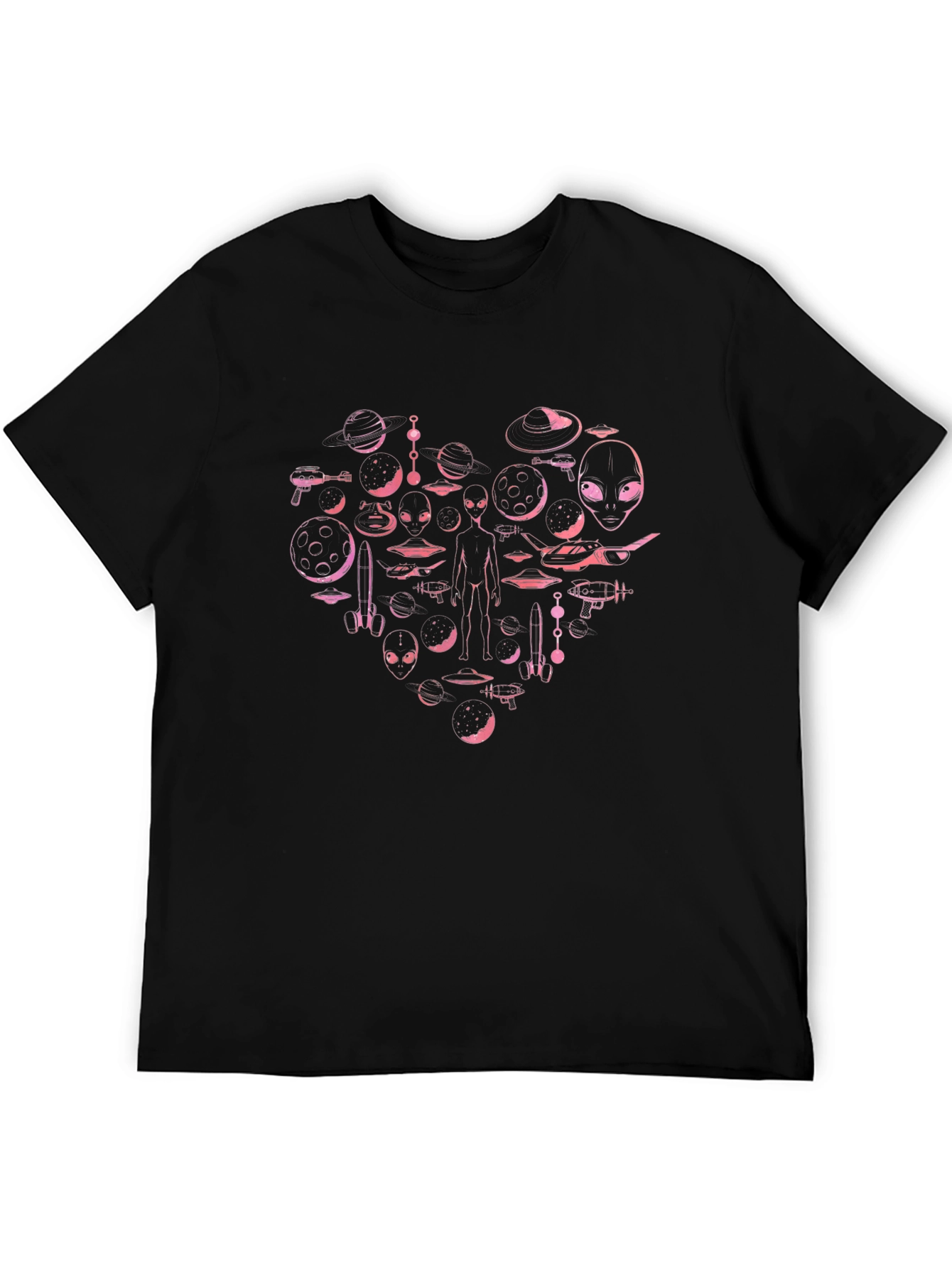 Alien Love T-Shirt - Black Cotton Blend