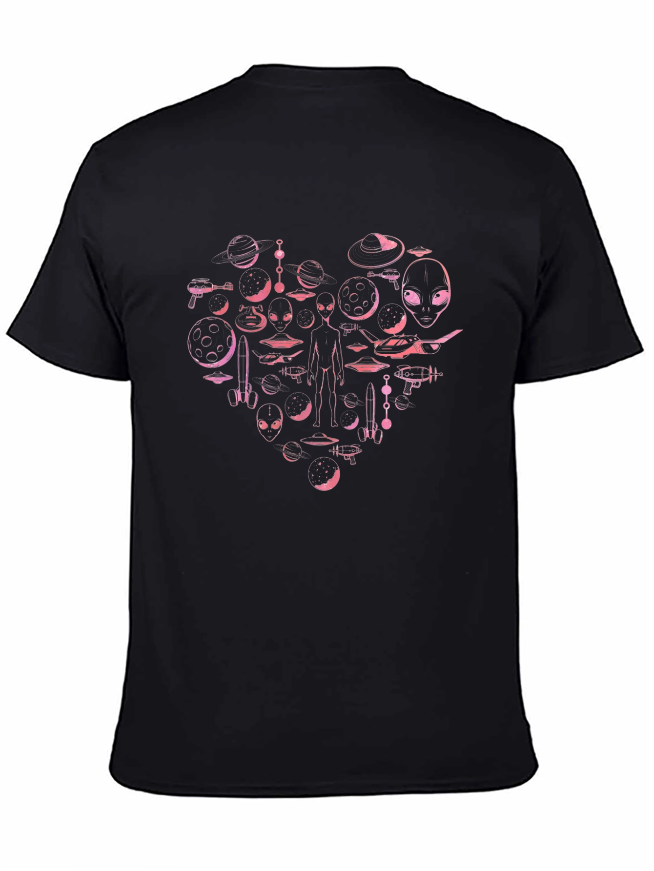 Alien Love T-Shirt - Black Cotton Blend