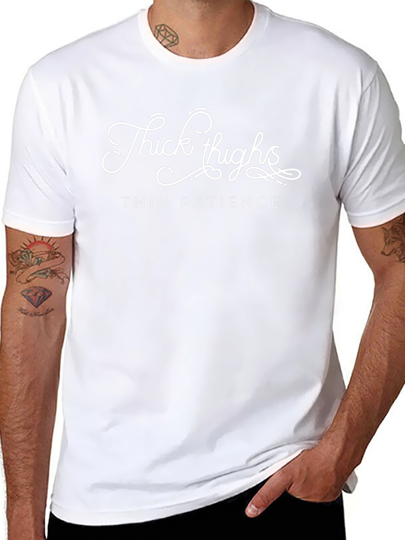 Thick Thighs Thin Patience Black Graphic Tee