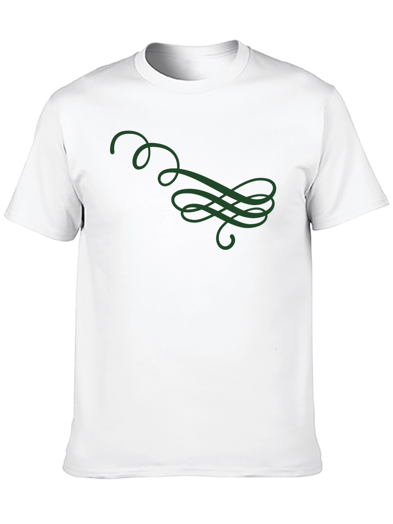Stylish Black T-Shirt with Green Swirl Design