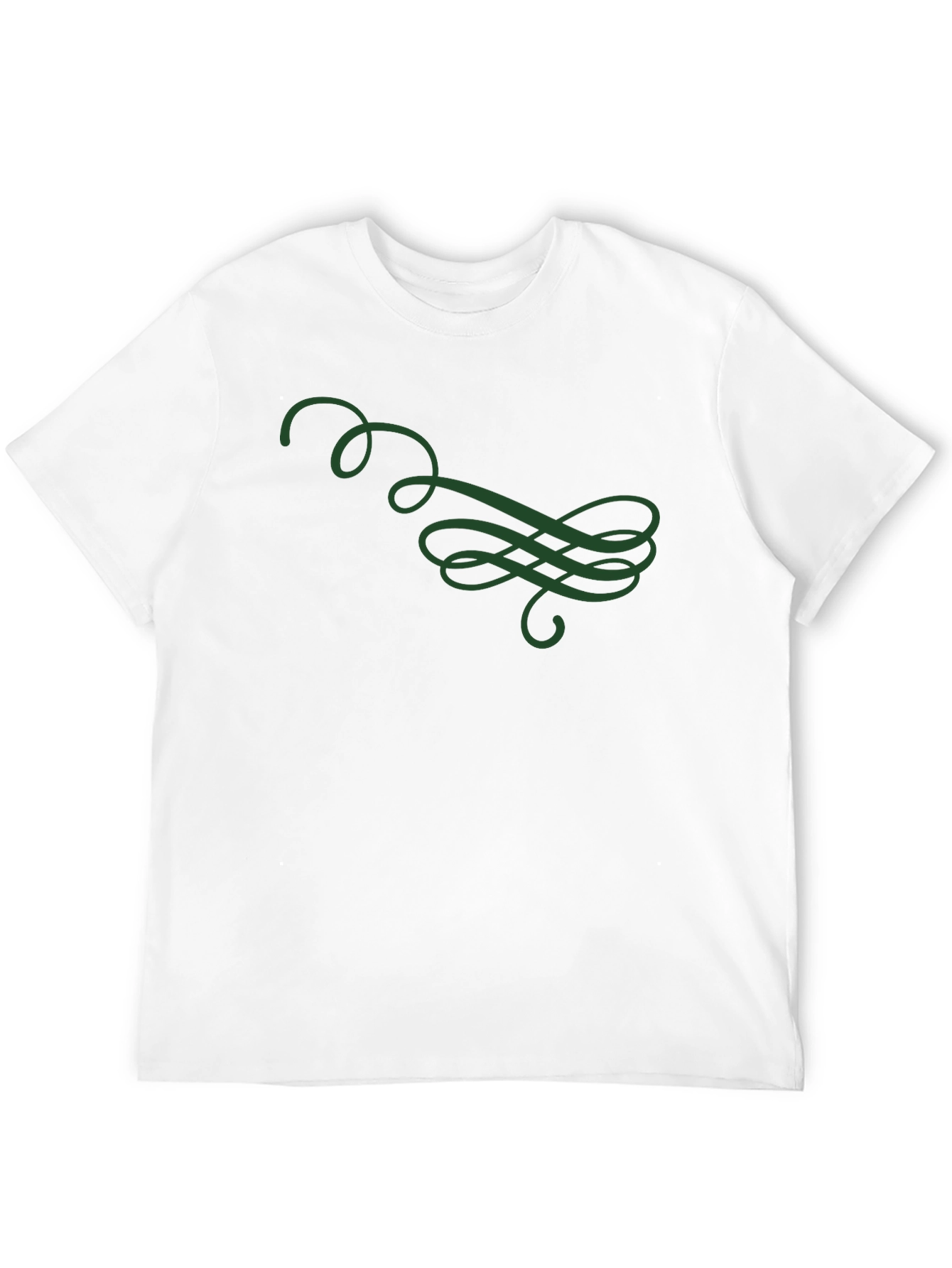 Stylish Black T-Shirt with Green Swirl Design