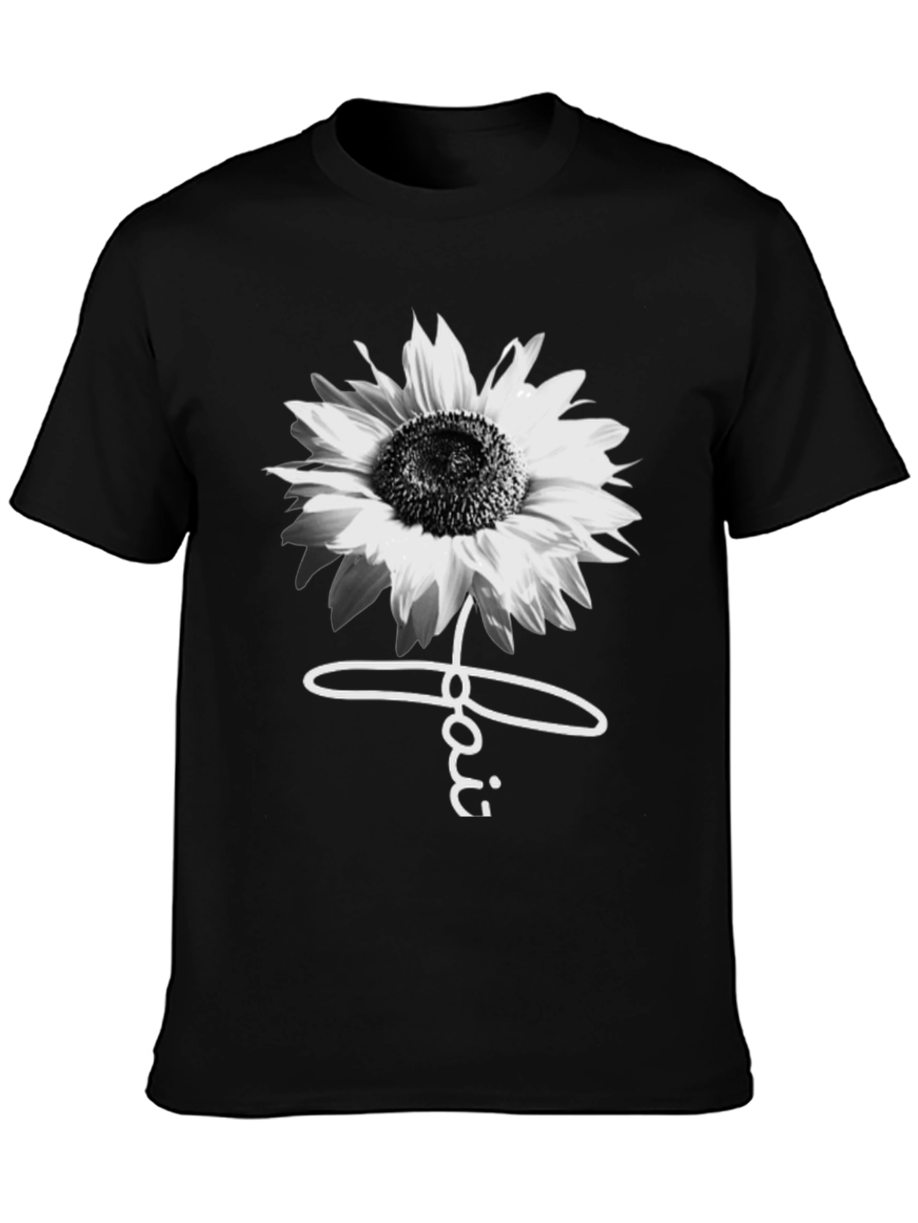 Black Sunflower Faith Graphic Tee