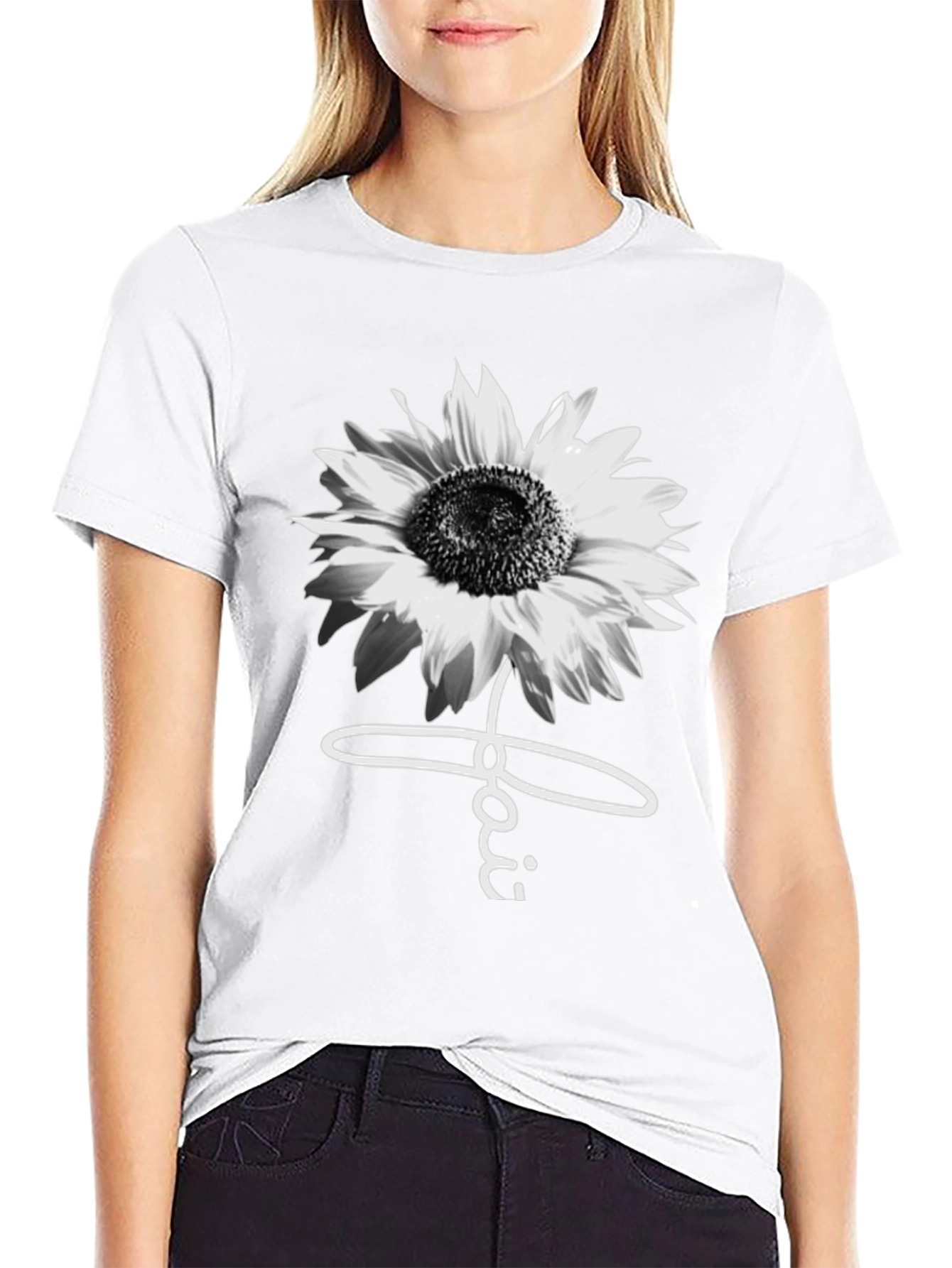 Black Sunflower Faith Graphic Tee