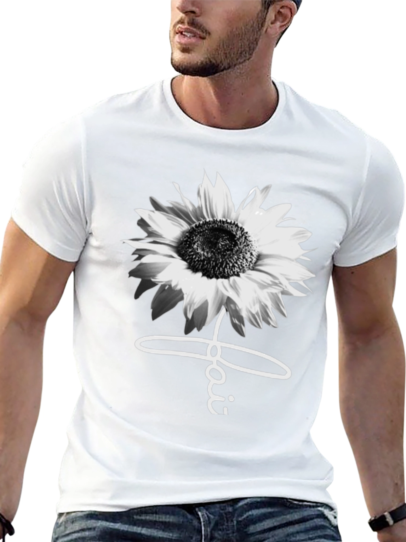 Black Sunflower Faith Graphic Tee