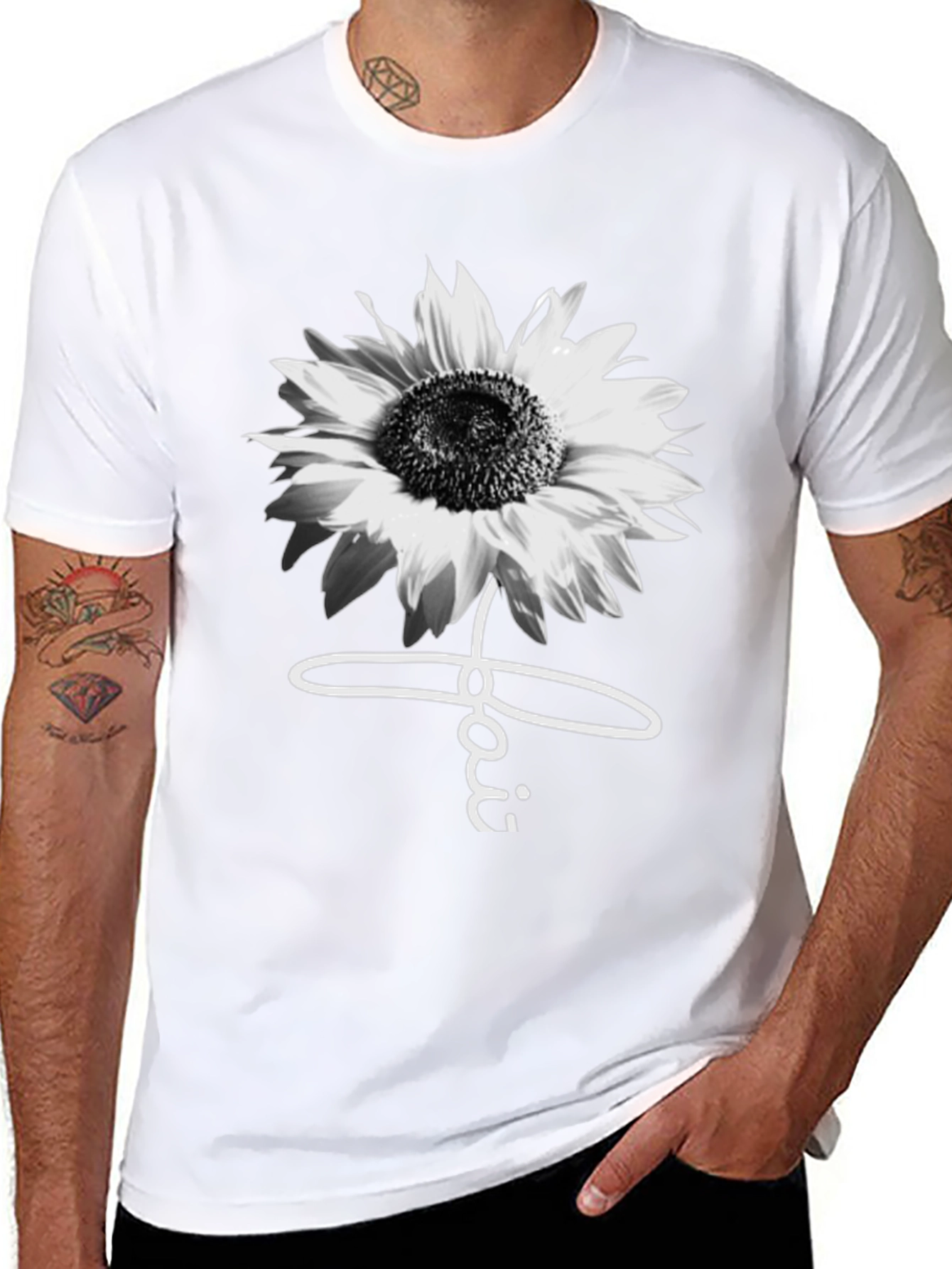 Black Sunflower Faith Graphic Tee
