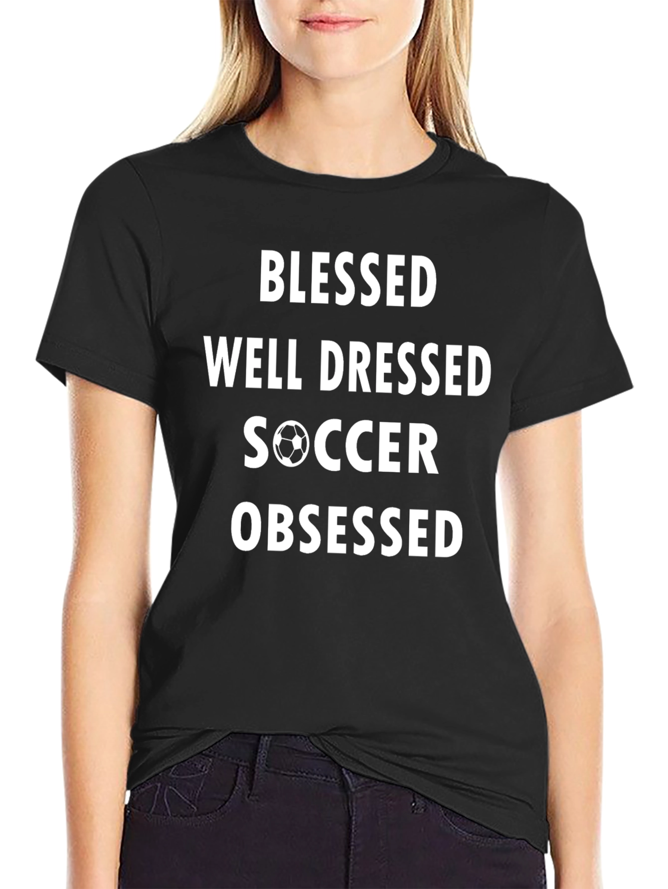 Blessed Well Dressed Soccer Obsessed Graphic T-Shirt