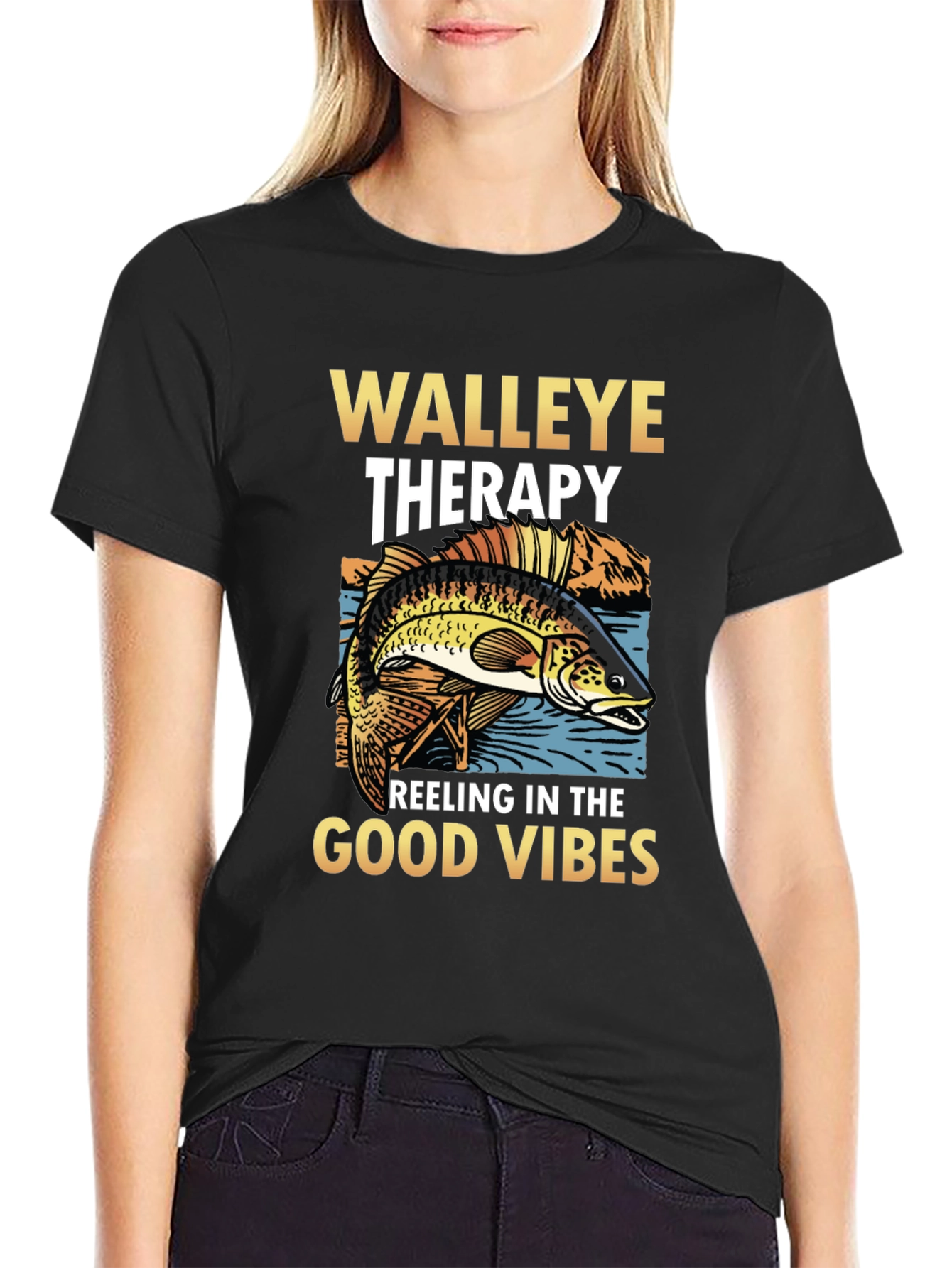 Walleye Therapy T-Shirt - Fishing Vibes