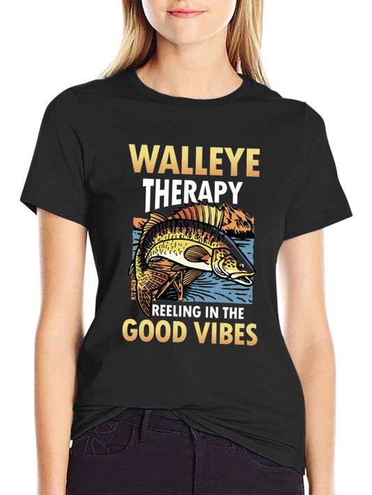 Walleye Therapy T-Shirt - Fishing Vibes