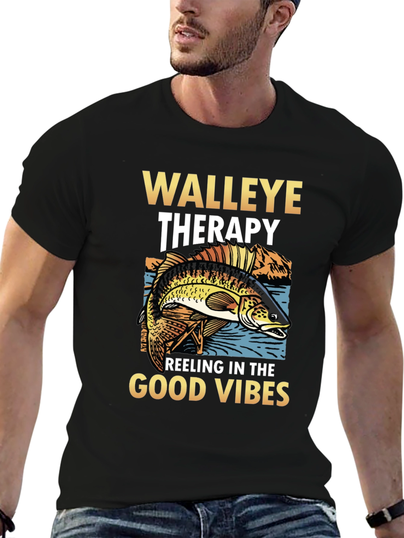 Walleye Therapy T-Shirt - Fishing Vibes